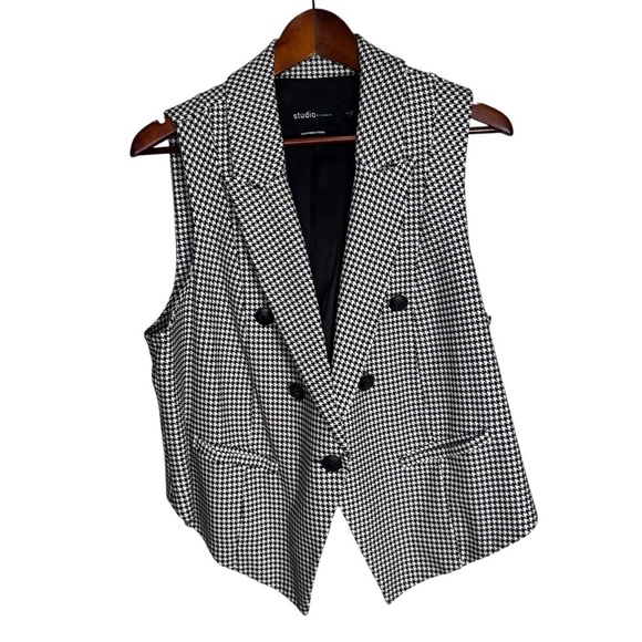 Torrid Studio Ponte Houndstooth Buttoned Tailored Suit Vest Size 1x - Picture 4 of 13